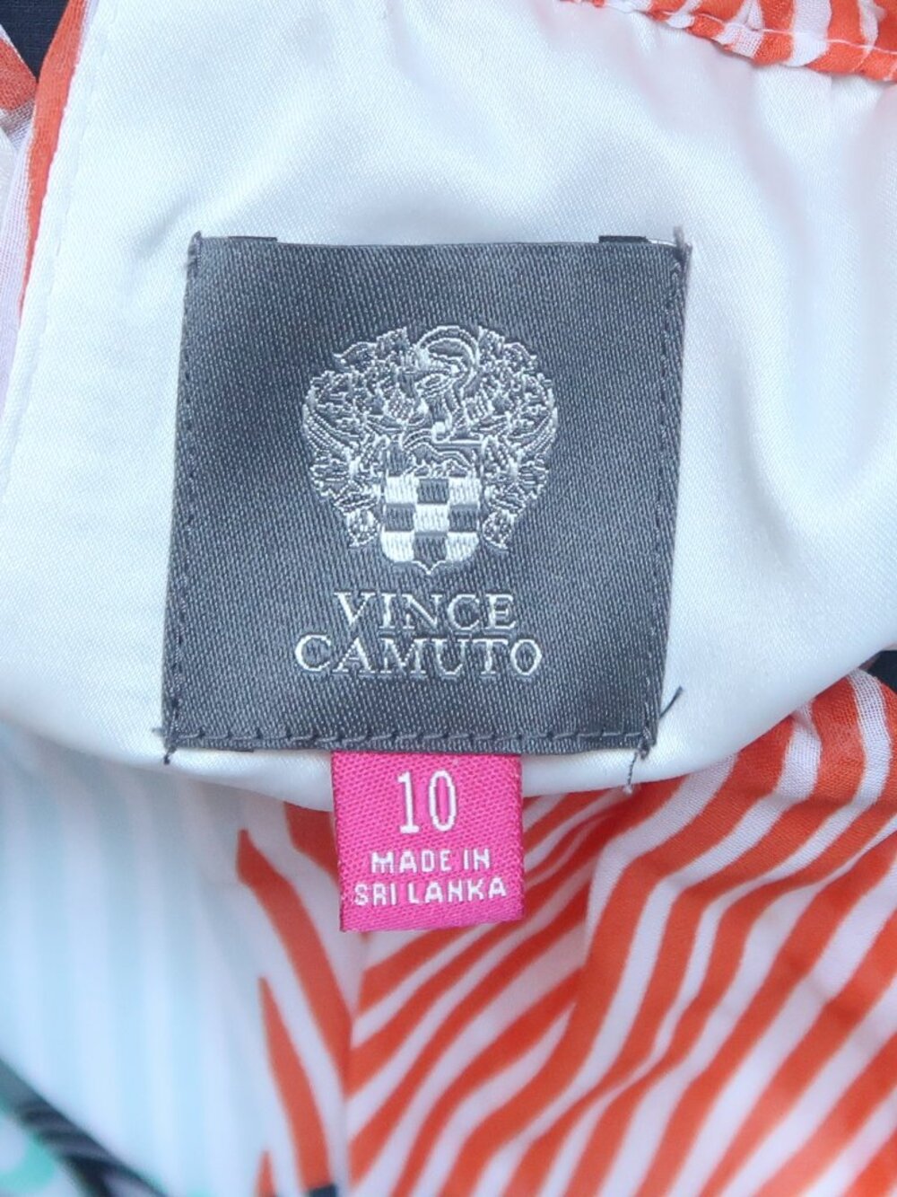 Vince Camuto Geometric Halter Maxi Dress Coral Mint Black Sleeveless Bow Tie 10 - Picture 6 of 9